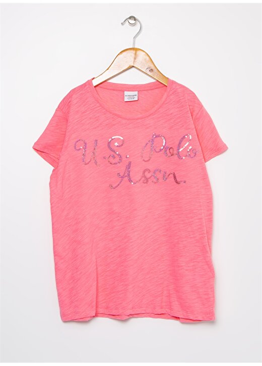 U.S. Polo Assn. Pembe Kız Çocuk T-Shirt 1