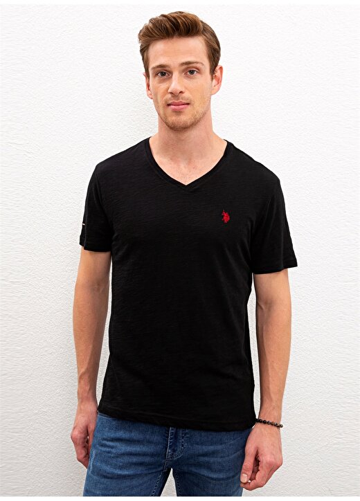 U.S. Polo Assn. Erkek Siyah T-Shirt 1