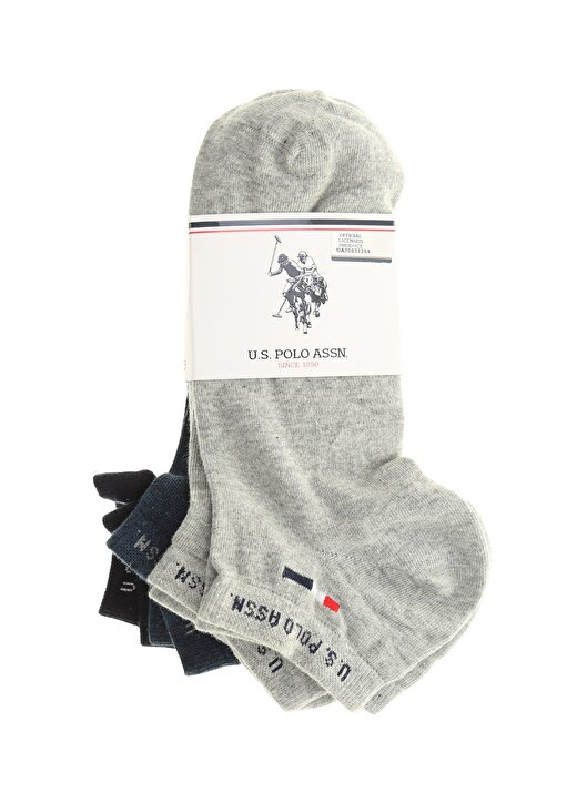 U.S. Polo Assn. Gri Melanj Erkek Çorap 1