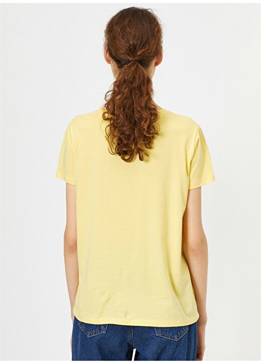 Koton Yazılı Baskılı Sarı T-Shirt 4