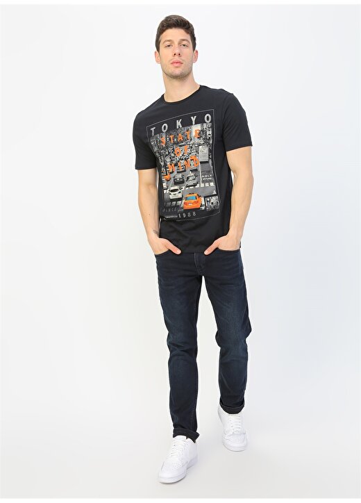 Only & Sons Lacivert Baskılı T-Shirt 2