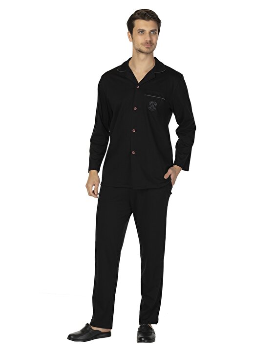 Ds Damat Siyah Erkek Pijama Takımı DS1009 2