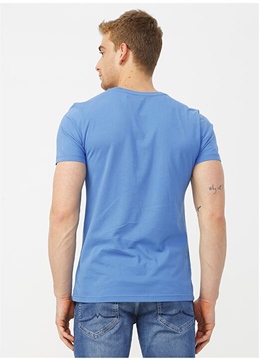 Mustang Baskılı Mavi T-Shirt 4