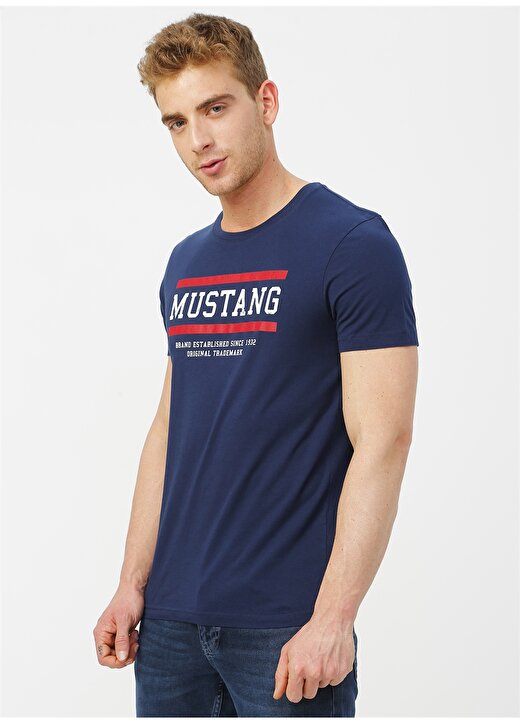 Mustang Baskılı Lacivert T-Shirt 3