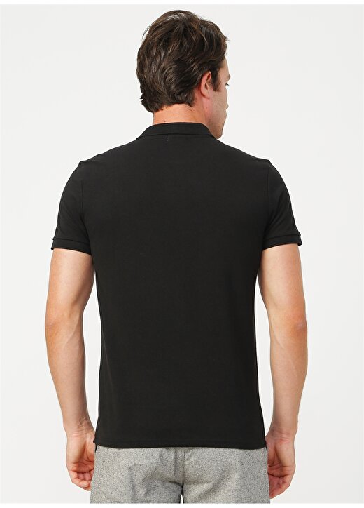 Fabrika Boramir Basic Düz Siyah Erkek Polo T-Shirt 4