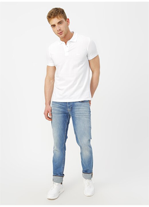 Lee Cooper Düz Beyaz Erkek Polo T-Shirt 202 LCM 242042 TWINS POLO 2