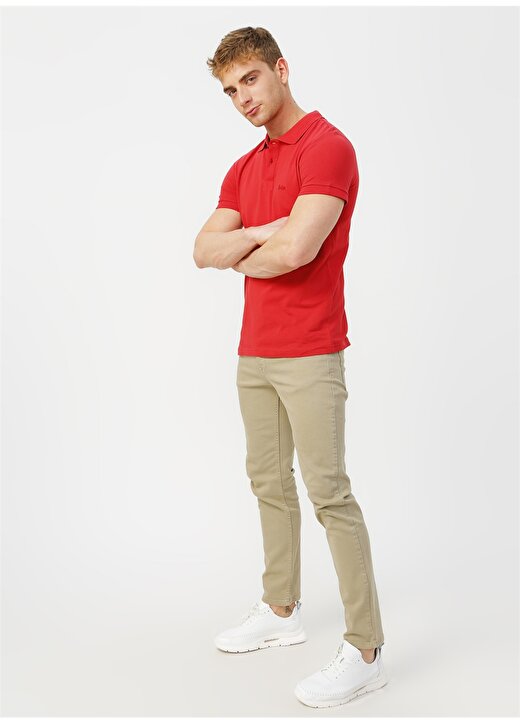 Lee Cooper Düz Kırmızı Erkek Polo T-Shirt 202 LCM 242042 TWINS POLO 2