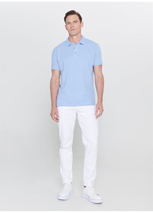 Altınyıldız Classics Düz Açık Mavi Erkek Polo T-Shirt 4A4820200001 2