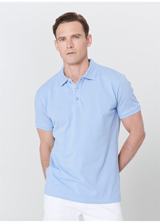 Altınyıldız Classics Düz Açık Mavi Erkek Polo T-Shirt 4A4820200001 3