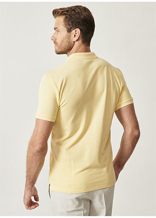 Altınyıldız Classics Düz Sarı Erkek T-Shirt 4A4820200001 4