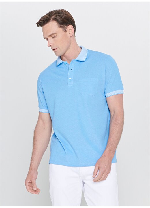Altınyıldız Classic Polo Yaka Düz Mavi Erkek T-Shirt 4A4820200004 1