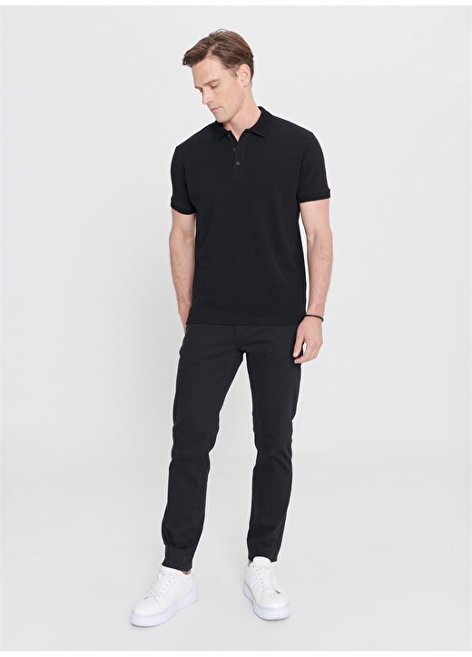 Altınyıldız Classics Düz Siyah Erkek Polo T-Shirt 4A4820200001 2