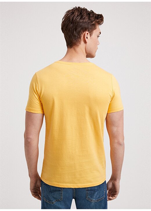 Lee Cooper Yuvarlak Yaka Pamuk Sarı Erkek T-Shirt 4