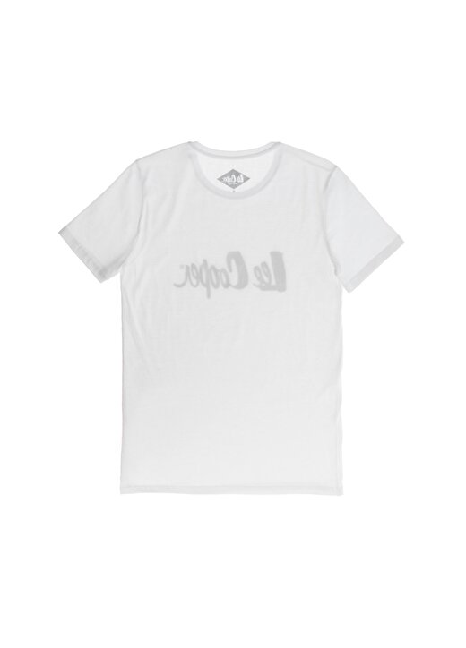 Lee Cooper Yuvarlak Yaka %100 Pamuklu Baskılı Beyaz Erkek T-Shirt 2
