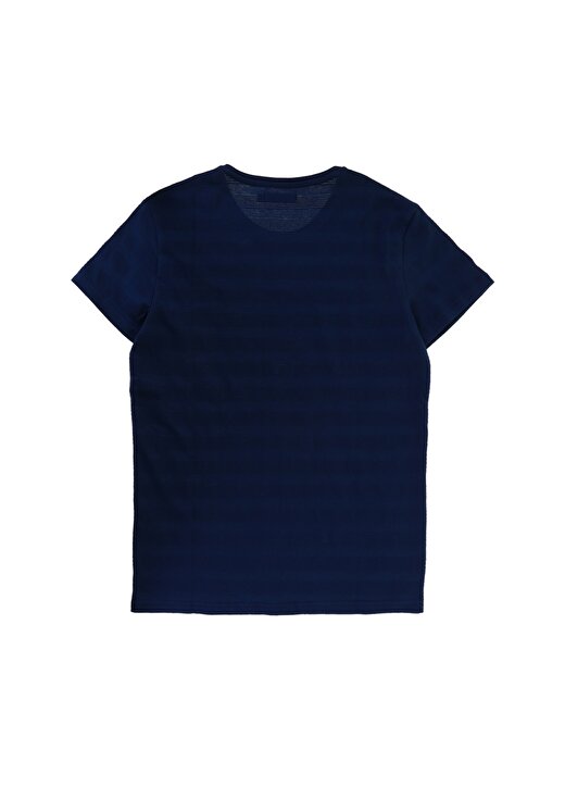 Lee Cooper 242053 Çizgi Desenli Koyu Mavi Erkek T-Shirt 2