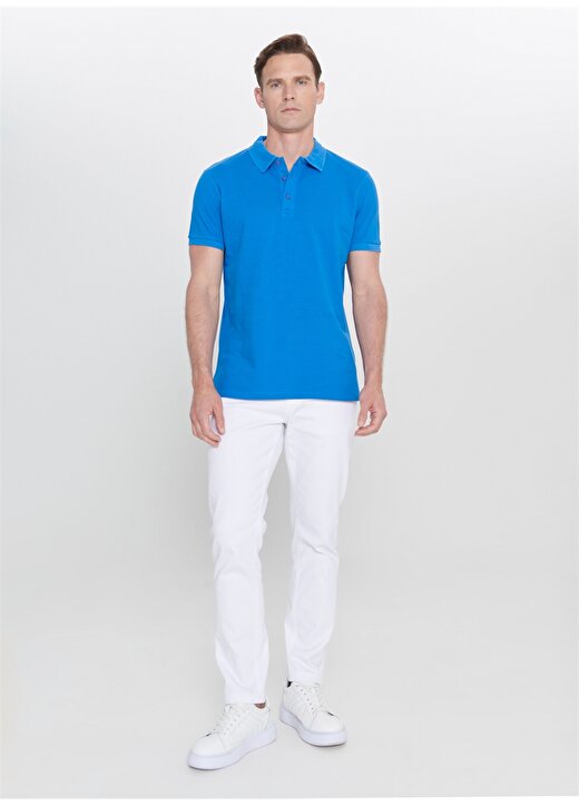 Altınyıldız Classics Düz Mavi Erkek T-Shirt 4A4820200001 2