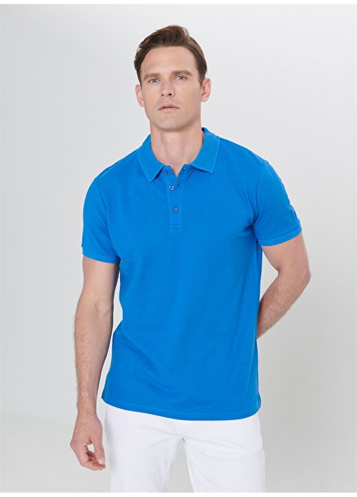 Altınyıldız Classics Düz Mavi Erkek T-Shirt 4A4820200001 3
