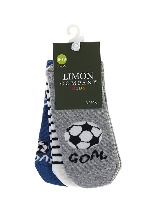 Limon Çok Renkli Futbol Topu Desenli Erkek Çocuk Spor Çorap 1