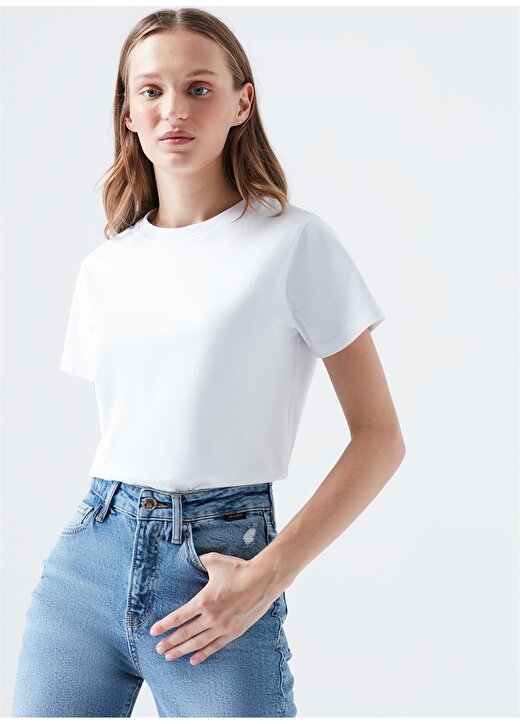 Mavi 1600065-620 Beyaz Kadın T-Shirt 2
