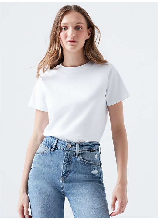 Mavi 1600065-620 Beyaz Kadın T-Shirt 3
