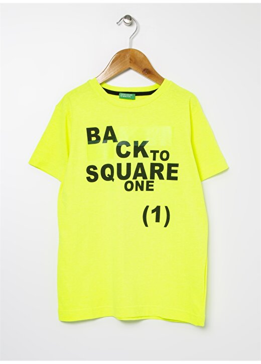 Benetton Fosforlu Sarı T-Shirt 1