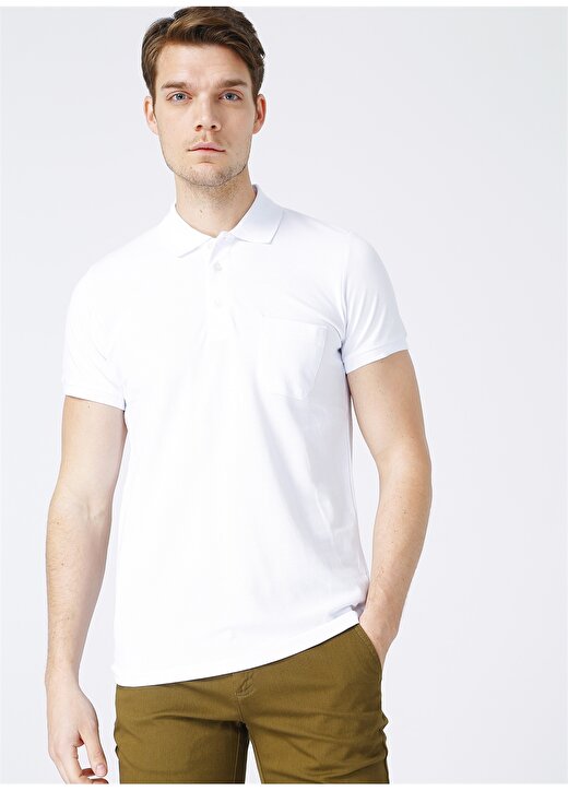 Centone Polo Yaka Kısa Kol Beyaz Erkek T-Shirt 1