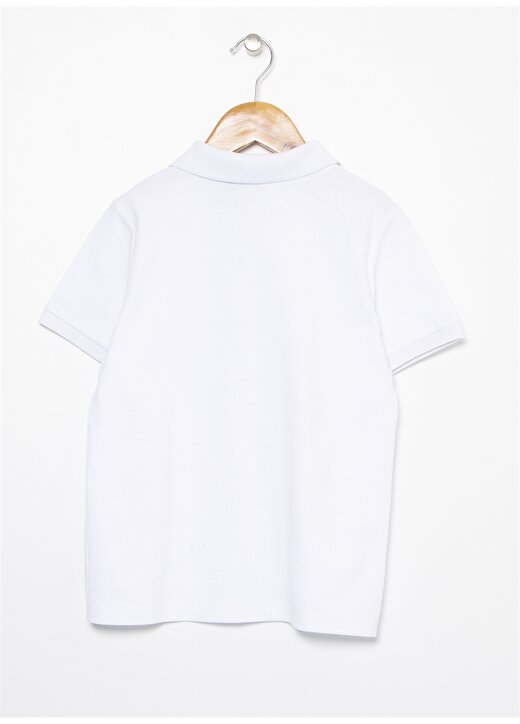 Limon Polo Yaka Düz Pamuklu Beyaz Erkek Çocuk T-Shirt 2
