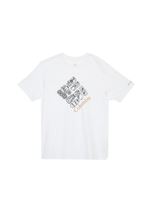 Columbia Beyaz Baskılı T-Shirt 1