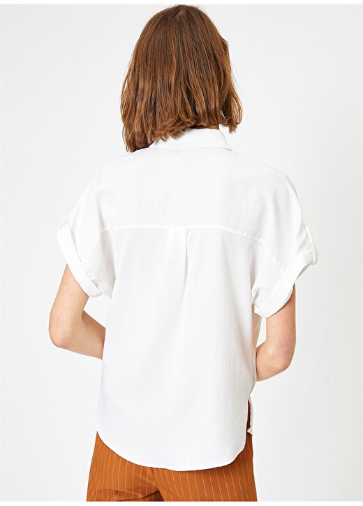 Koton Cep Detaylı Beyaz Gömlek 4