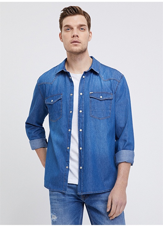 Loft LF2025628 Boris Mid Wash Denim Gömlek 1