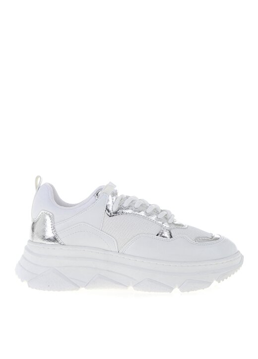 Fern Suni Deri Beyaz - Gümüş Sneaker 1