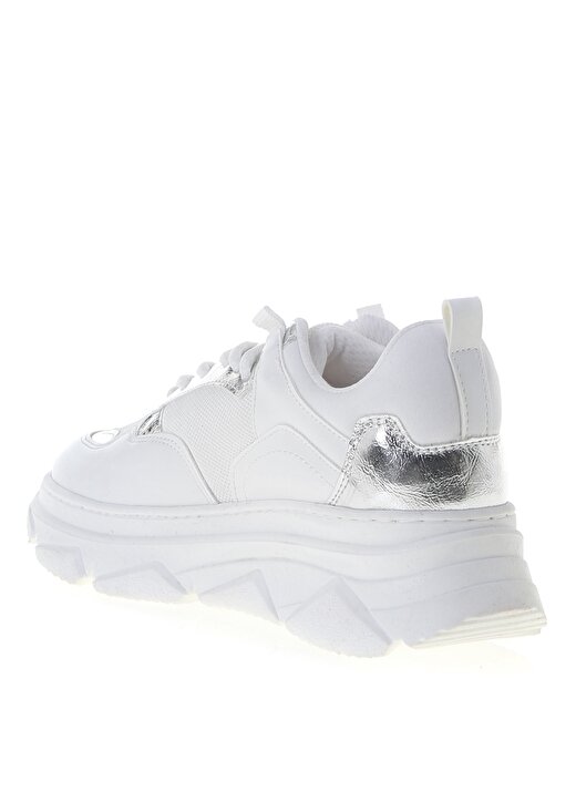 Fern Suni Deri Beyaz - Gümüş Sneaker 2