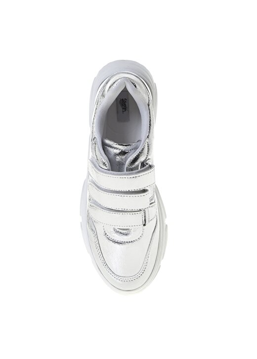 Fern Suni Deri Gümüş Sneaker 4