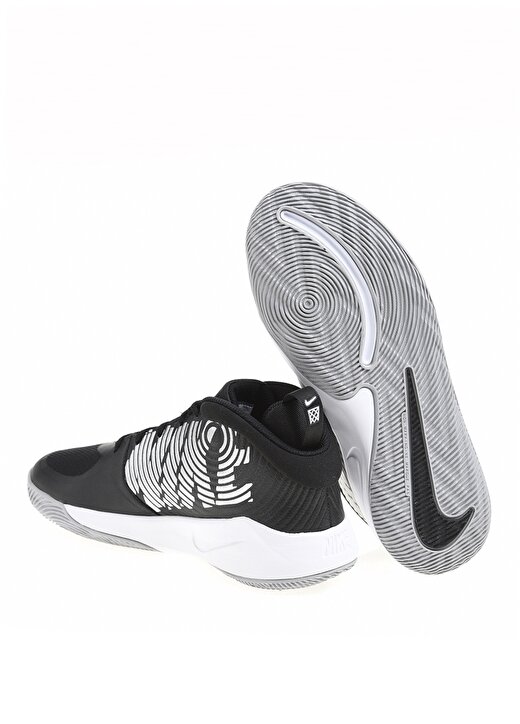 Nike AQ4224-001 Team Hustle D 9 Yuvarlak Burun Logo Baskılı Bağcıklı Siyah Erkek Basketbol Ayakkabıs 3