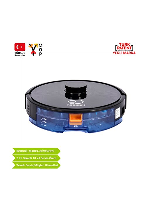 Robogil Luna-200 Türkçe Konuşan Robot Süpürge Lazer Navigasyonlu 2