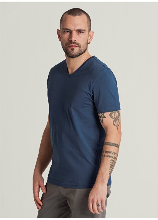 People By Fabrika İndigo T-Shirt 4