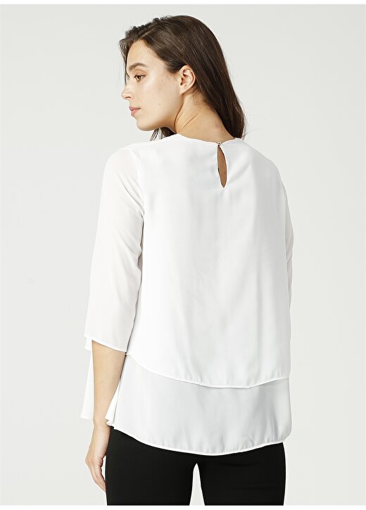Fabrika Comfort Düz Beyaz Bluz 4