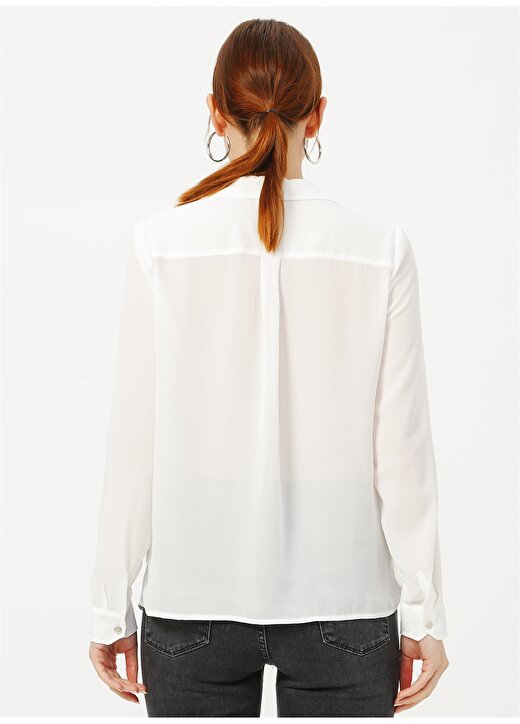 Fabrika Comfort Düz Beyaz Bluz 4
