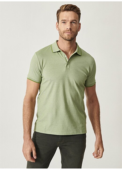Altınyıldız Classics Polo Yaka Düz Yeşil Erkek Polo T-Shirt 4A4820200047 1