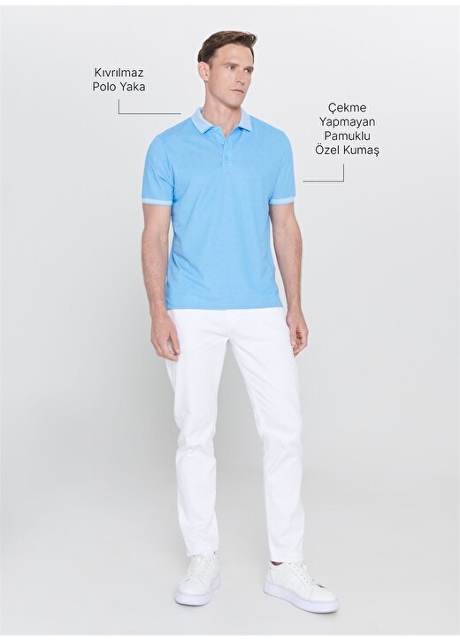 Altınyıldız Classic Mavi Erkek Polo T-Shirt 2