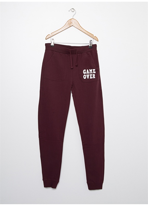 Limon Baskili Bordo Erkek Çocuk Sweatpant 1