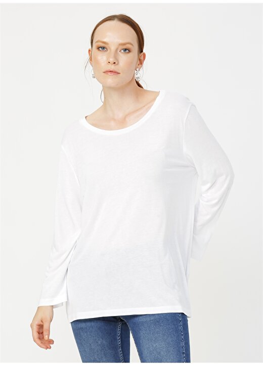 Fabrika Comfort O Yaka Düz Beyaz T-Shirt 2
