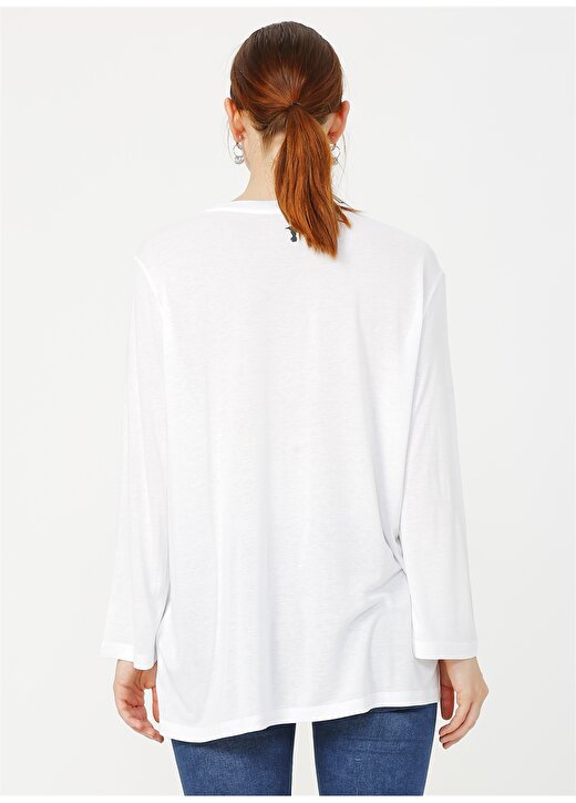 Fabrika Comfort O Yaka Düz Beyaz T-Shirt 4