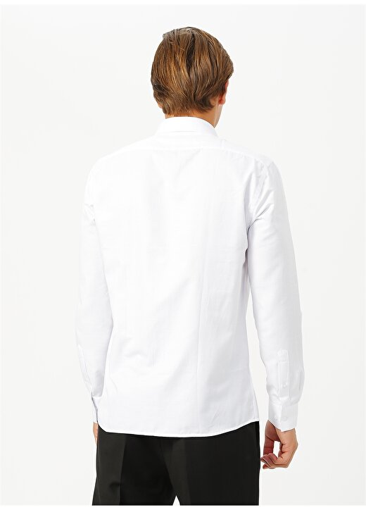 Fabrika Comfort Gömlek Yaka Düz Beyaz Gömlek 4