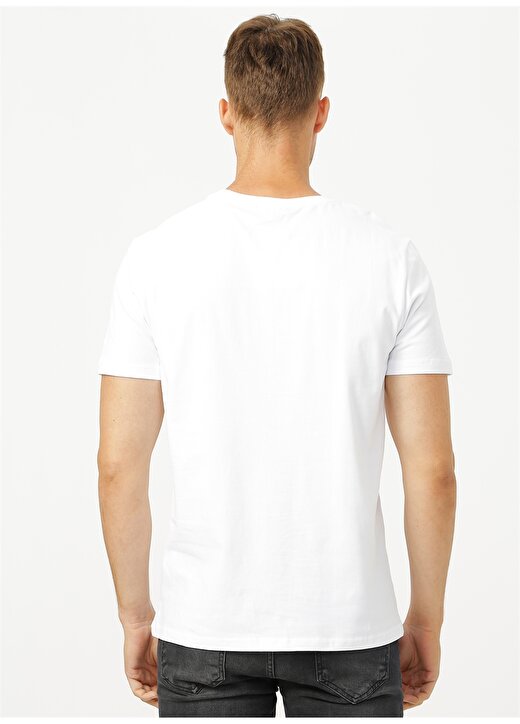 Fabrika O Yaka Baskılı Beyaz T-Shirt 4