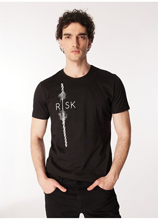 The Crow Siyah Erkek T-Shirt RİSK MOCK 1