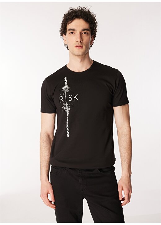 The Crow Siyah Erkek T-Shirt RİSK MOCK 3