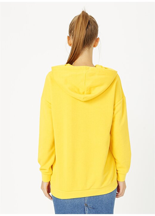 Limon Kapüşon Yaka Sarı Kadın Sweatshirt 4