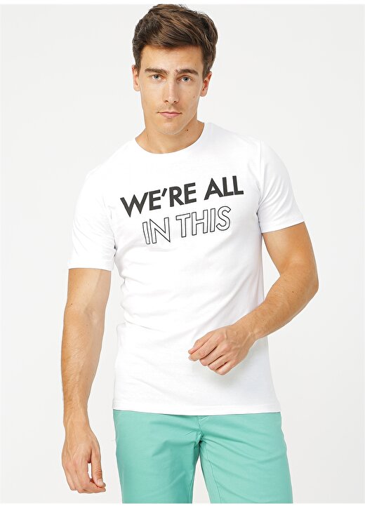 Jack & Jones Beyaz Erkek T-Shirt 1