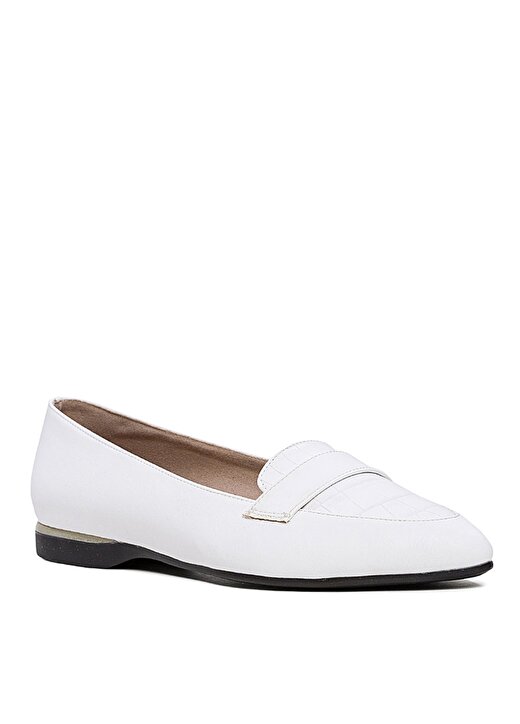 Sole Sisters Deri Beyaz Loafer Kadın Ayakkabı 2